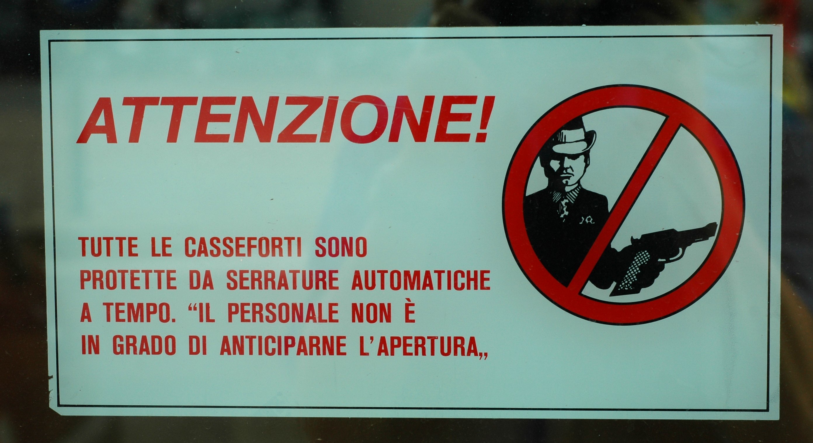 200507139924 No armed robbery sign